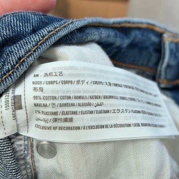 Abercrombie & Fitch Ankle Straight Ultra High Rise Curve Love Distressed 27 4 S - Picture 5 of 10